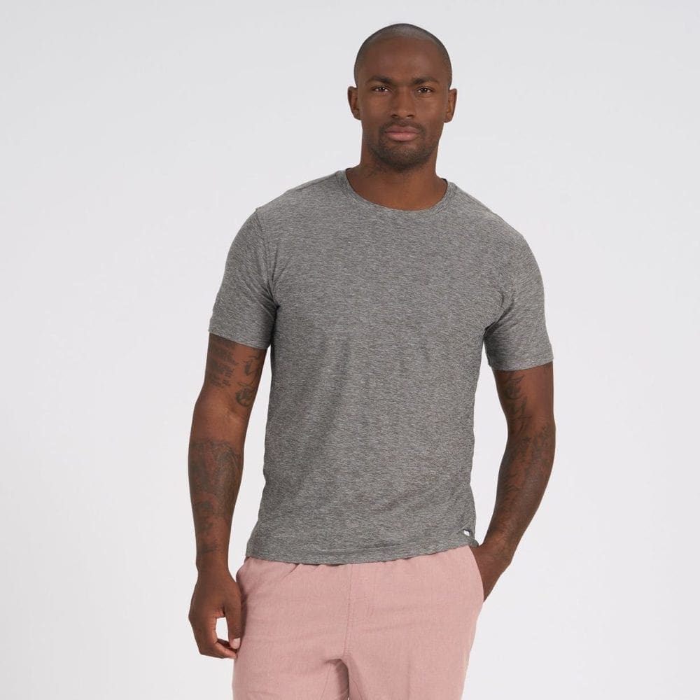 Vuori Men's Strato Tech Tee - Charcoal Heather - Image 3