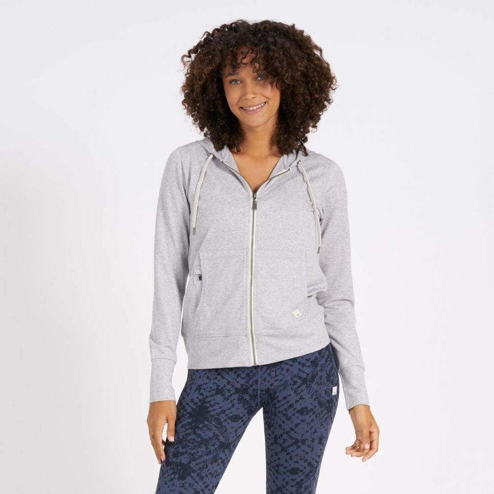 Vuori Women's Halo Performance Hoodie-Pale Grey Heather